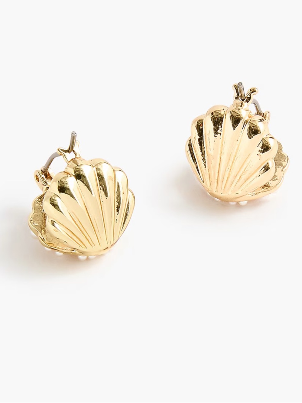 Pearl shell huggie earrings - NWT - Picture 3 of 3
